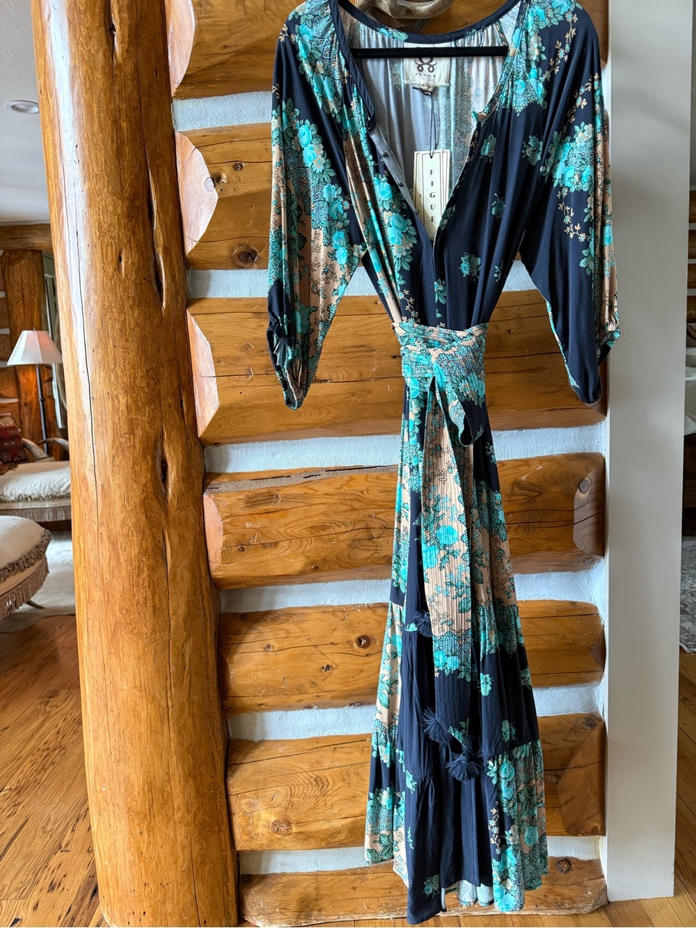 Figue midi dress with sash belt